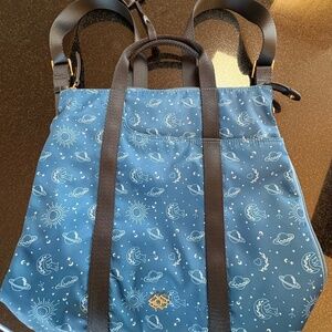 Radley of London Recycled Polyester Zip-Top Backpack, Blue Print